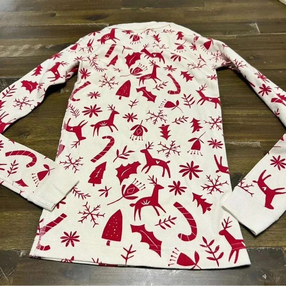 Hanna Andersson Holiday Pajama Top Kids 10 Christmas Red Long Sleeve